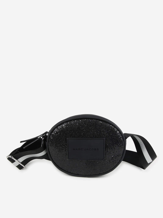 MARC JACOBS 女童 Diamante 斜挎包 黑色（16.5 厘米）