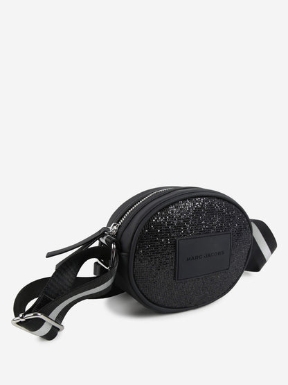 MARC JACOBS 女童 Diamante 斜挎包 黑色（16.5 厘米）