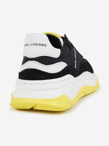 MARC JACOBS 儿童皮革徽标运动鞋（黑色）