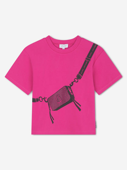 MARC JACOBS 女童 Snapshot 包袋印花 T 恤（粉色）