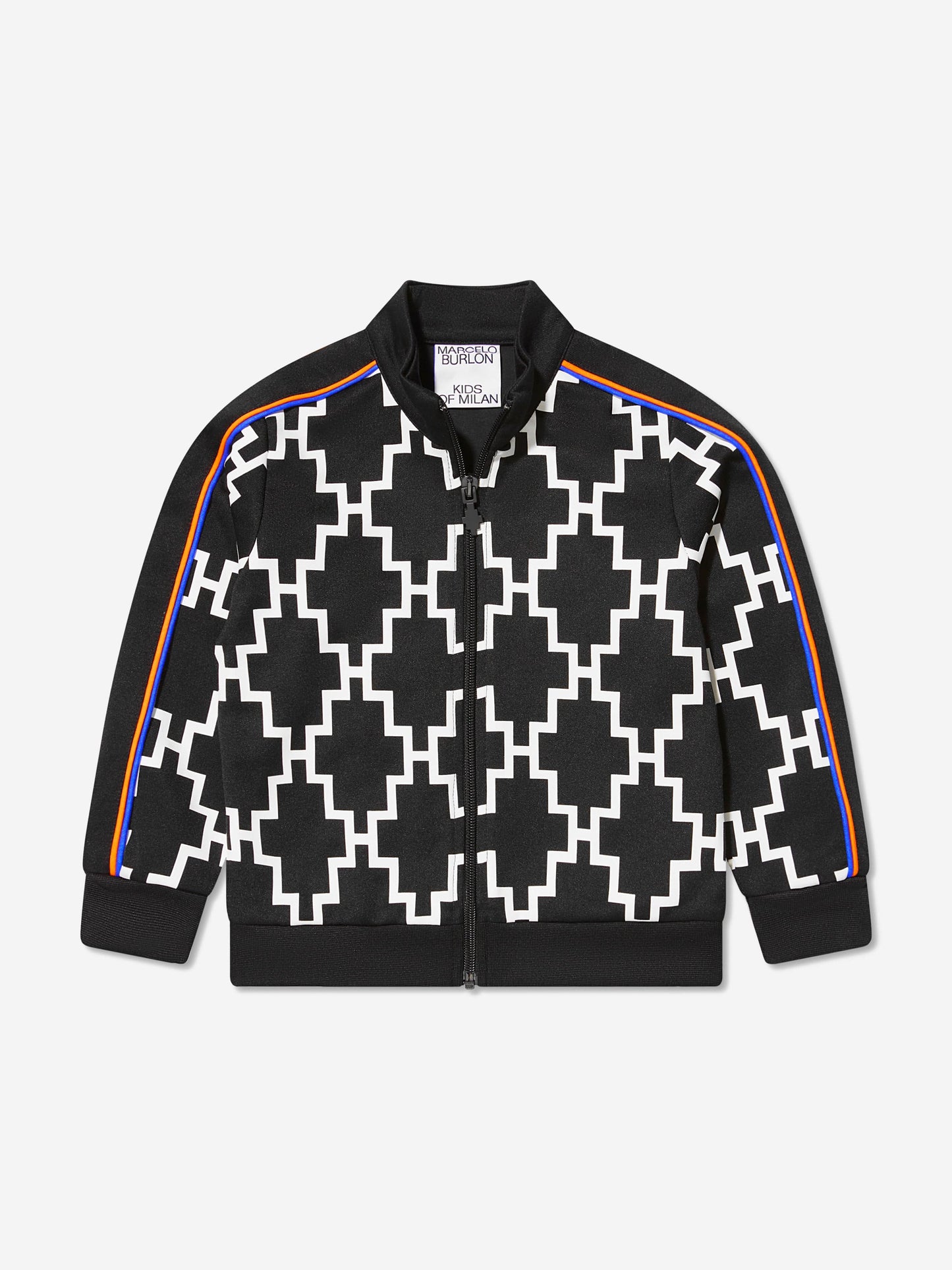 Marcelo Burlon 男童交叉滚边运动拉链上衣