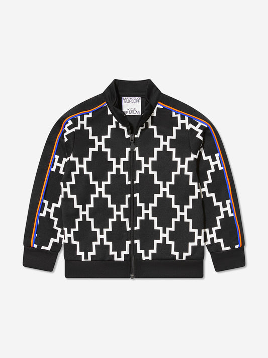 Marcelo Burlon 男童交叉滚边运动拉链上衣