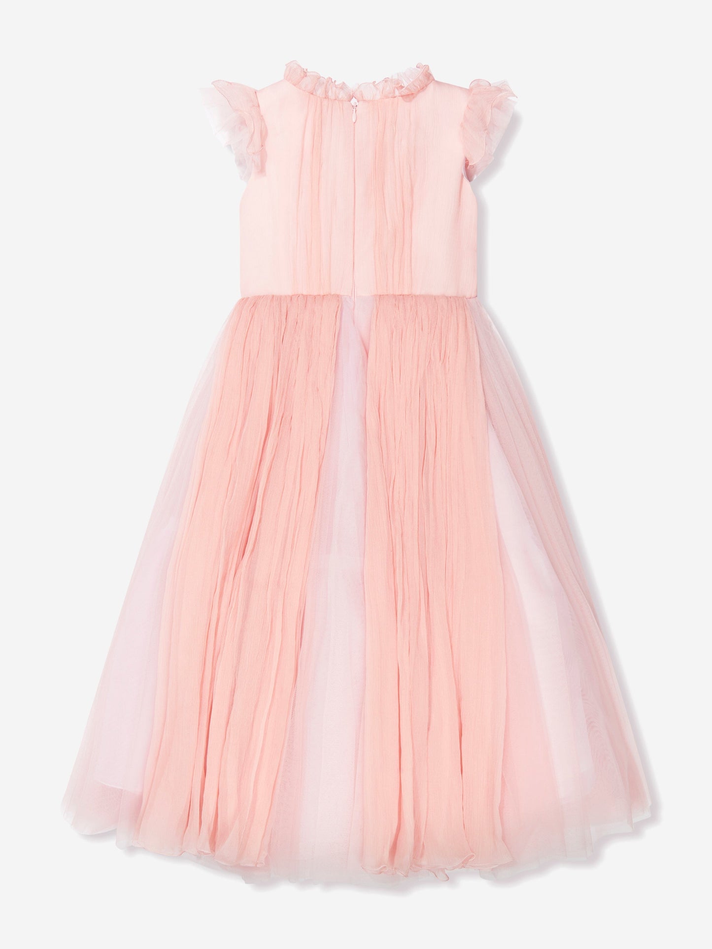 Marchesa 女童花朵缀饰乔其纱礼服（粉色）