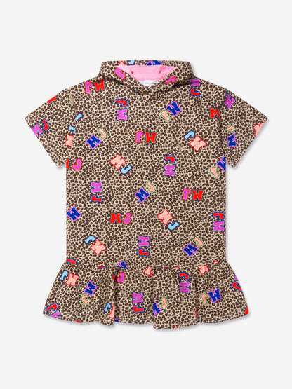MARC JACOBS 女童猎豹印花连帽毛衣连衣裙