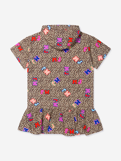 MARC JACOBS 女童猎豹印花连帽毛衣连衣裙