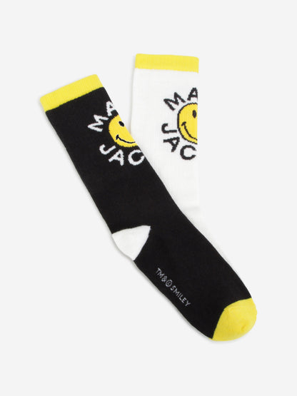 MARC JACOBS 儿童笑脸徽标袜子（黑色）