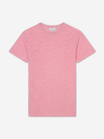 MARC JACOBS 女童粉色拼接徽标连衣裙