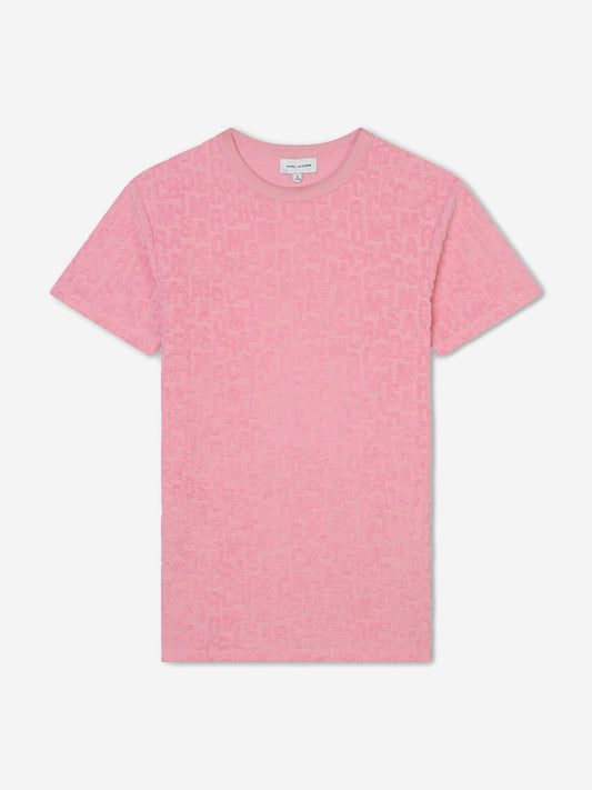 MARC JACOBS 女童粉色拼接徽标连衣裙