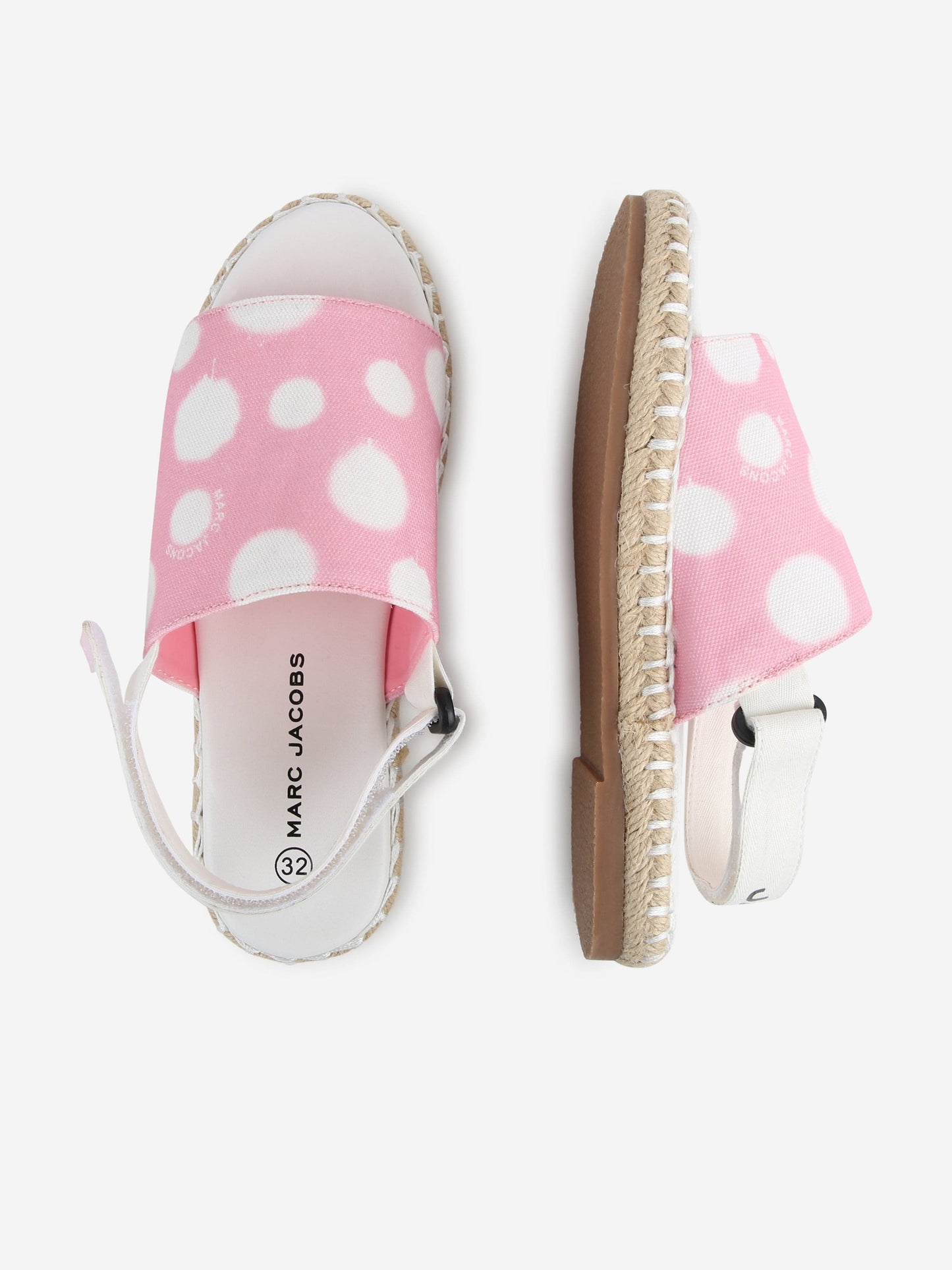 MARC JACOBS 女童露趾帆布鞋（粉色）