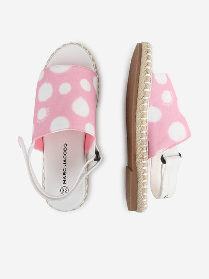 MARC JACOBS 女童露趾帆布鞋（粉色）