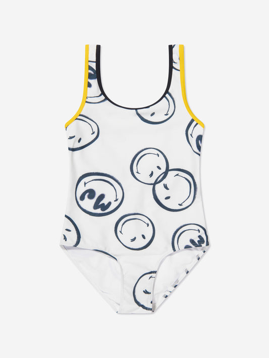 MARC JACOBS 女童笑脸印花泳衣（象牙色）