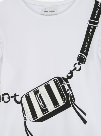 Girls Snapshot Bag Print T-Shirt in White