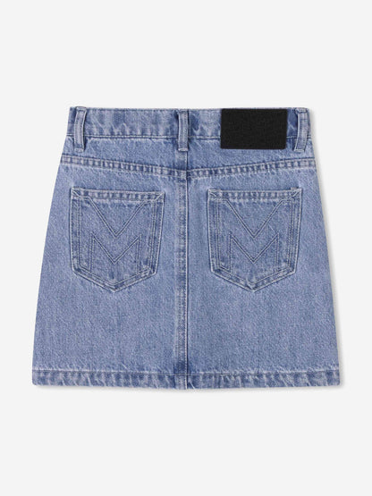 Girls Diamante Denim Skirt in Blue