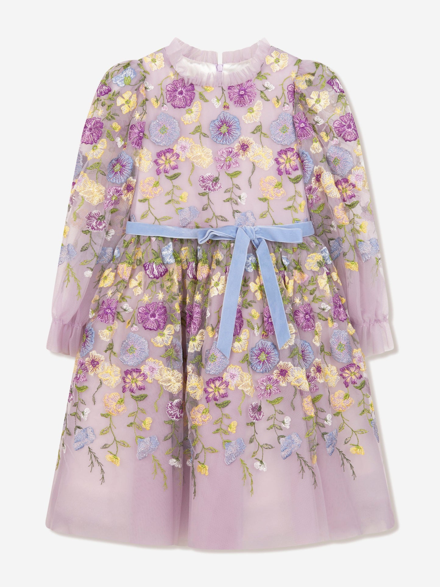 Marchesa 女童花朵刺绣薄纱礼服（多色）