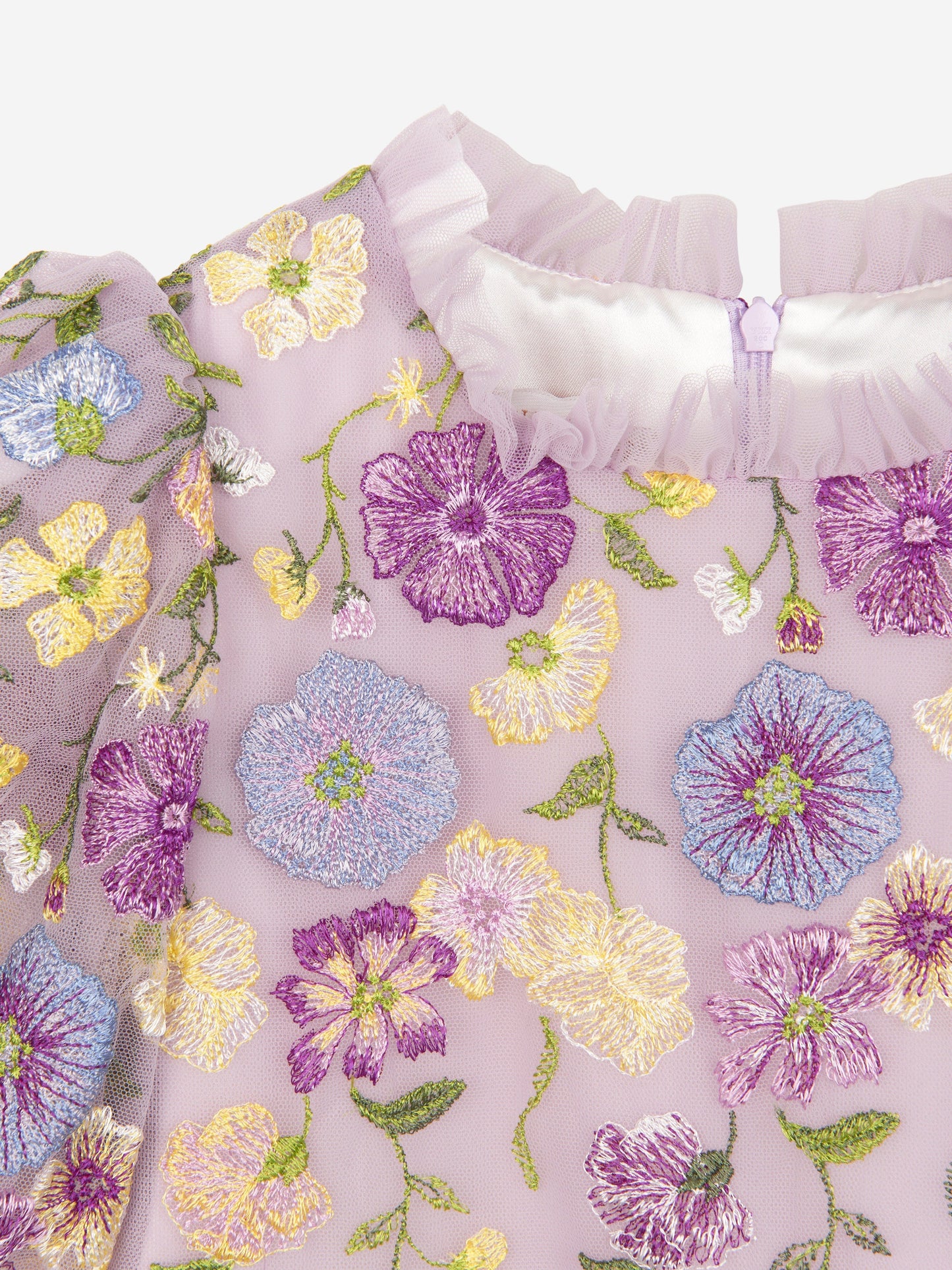 Marchesa 女童花朵刺绣薄纱礼服（多色）