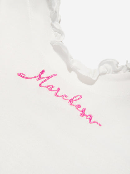 Marchesa 女童徽标刺绣花卉连衣裙（多色）