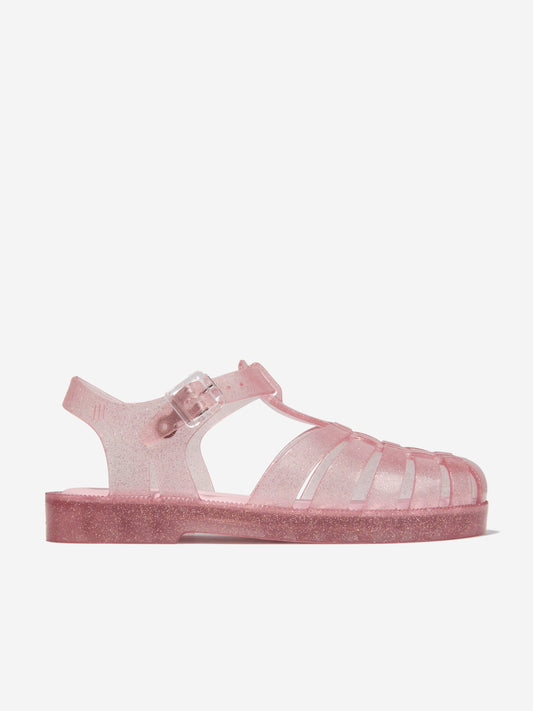Mini Melissa 女童粉色闪光果冻凉鞋