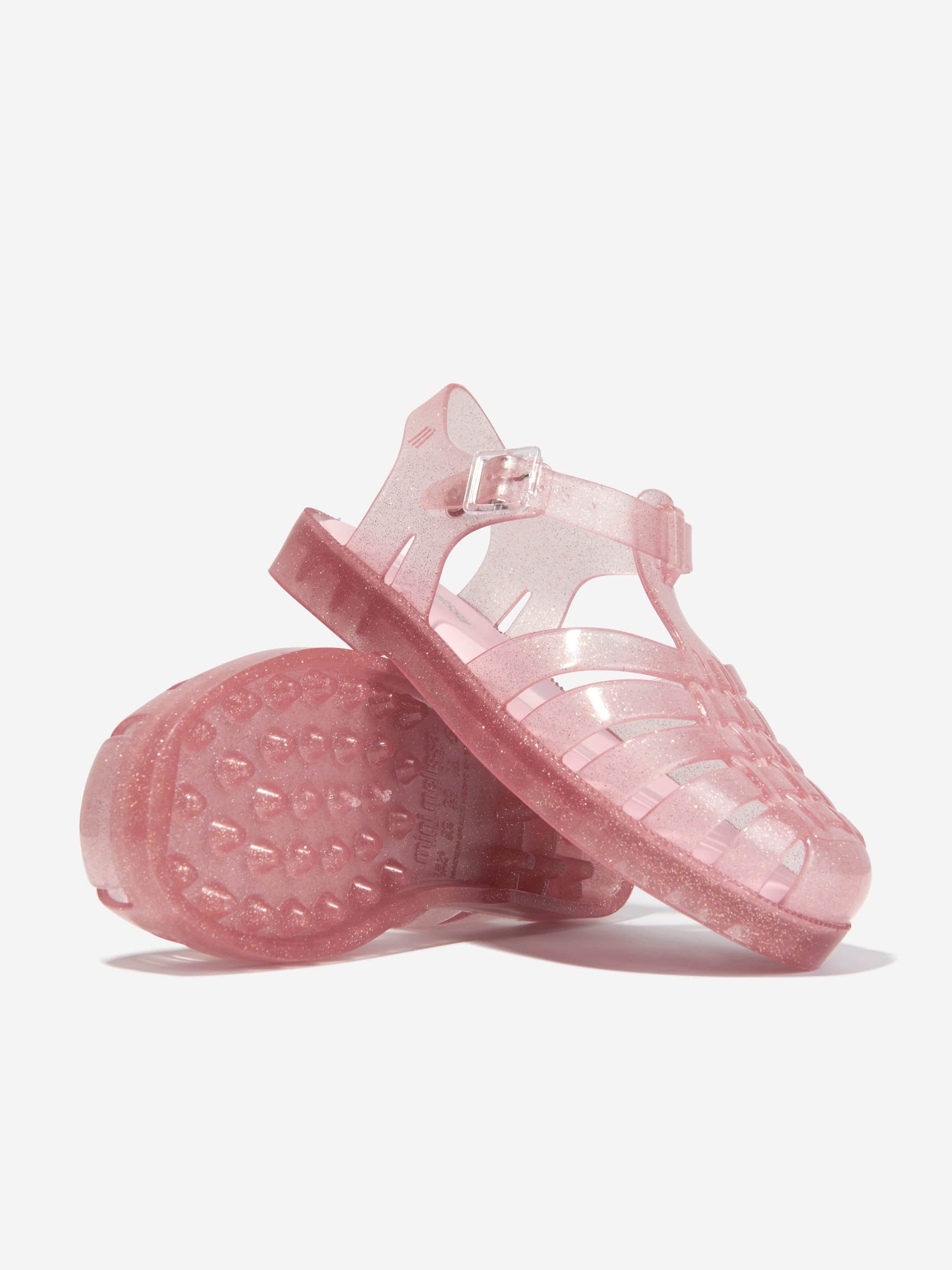 Mini Melissa 女童粉色闪光果冻凉鞋