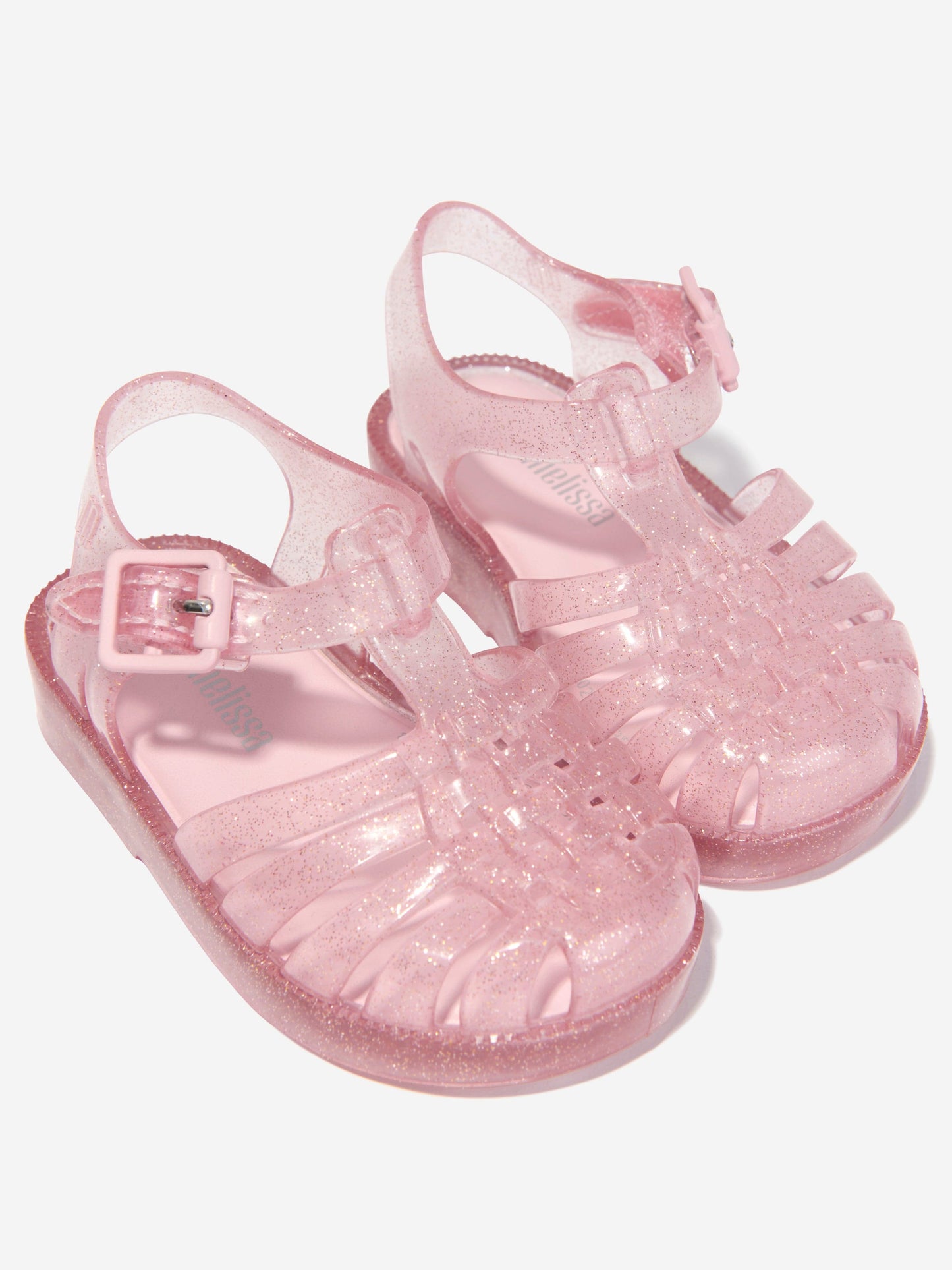 Mini Melissa 女童粉色闪光果冻凉鞋