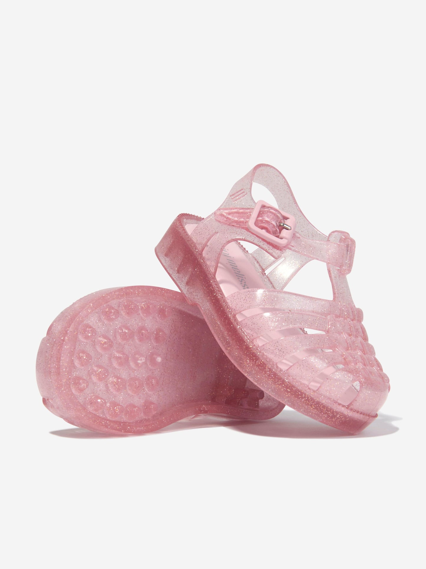 Mini Melissa 女童粉色闪光果冻凉鞋