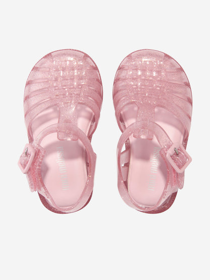 Mini Melissa 女童粉色闪光果冻凉鞋