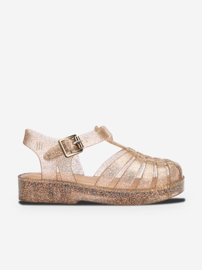 Girls Possession Shiny Sandals in Gold