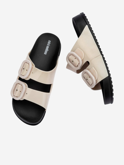 Girls Cozy Slide Sandals in Ivory