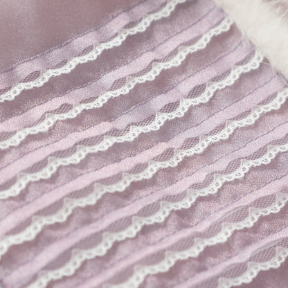 女童紫色欧根纱两穿裙