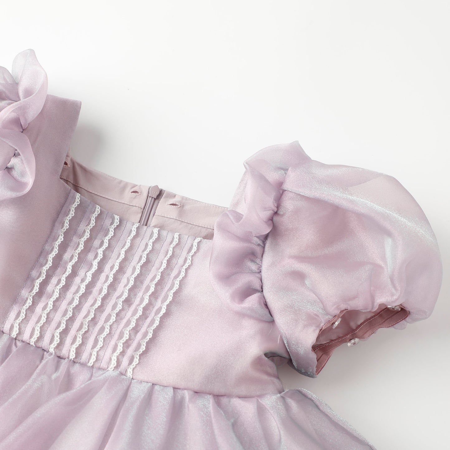 女童紫色欧根纱两穿裙