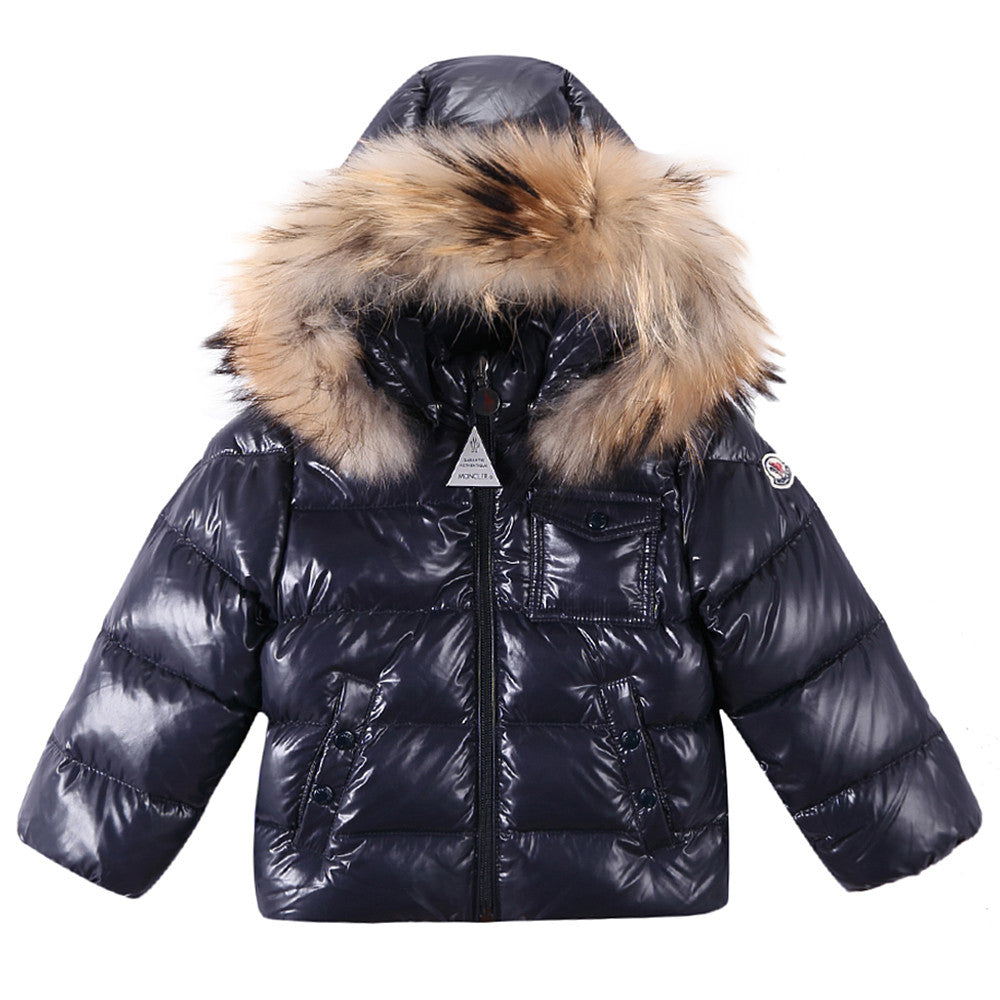 Baby Navy Blue 'Remy' Down Padded 2 Piece Snow Set