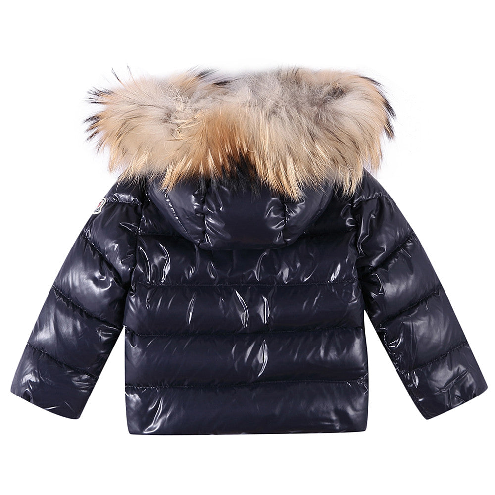 Baby Navy Blue 'Remy' Down Padded 2 Piece Snow Set