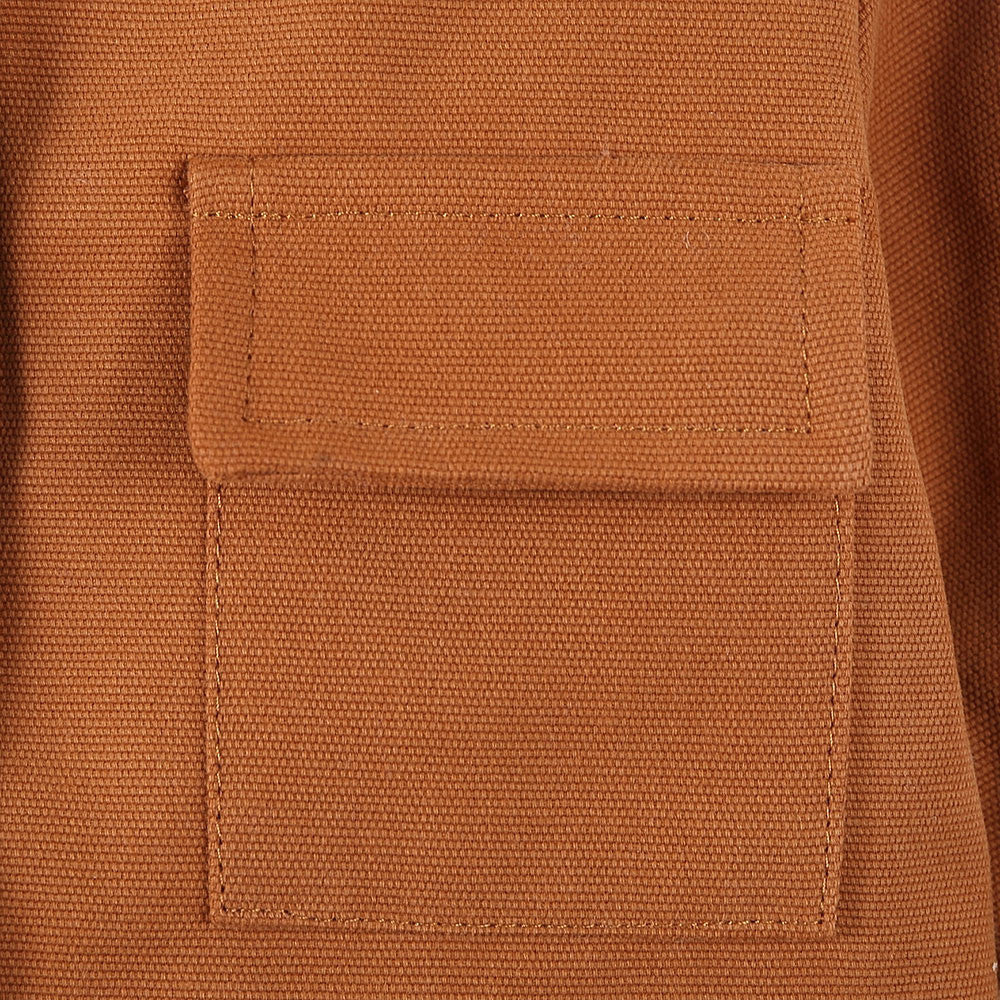 Girls Brown Ear Trims Hooded Cotton Jacket