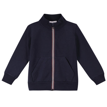 Baby Boys Navy Blue Rib Cuffs Cotton Tracksuit