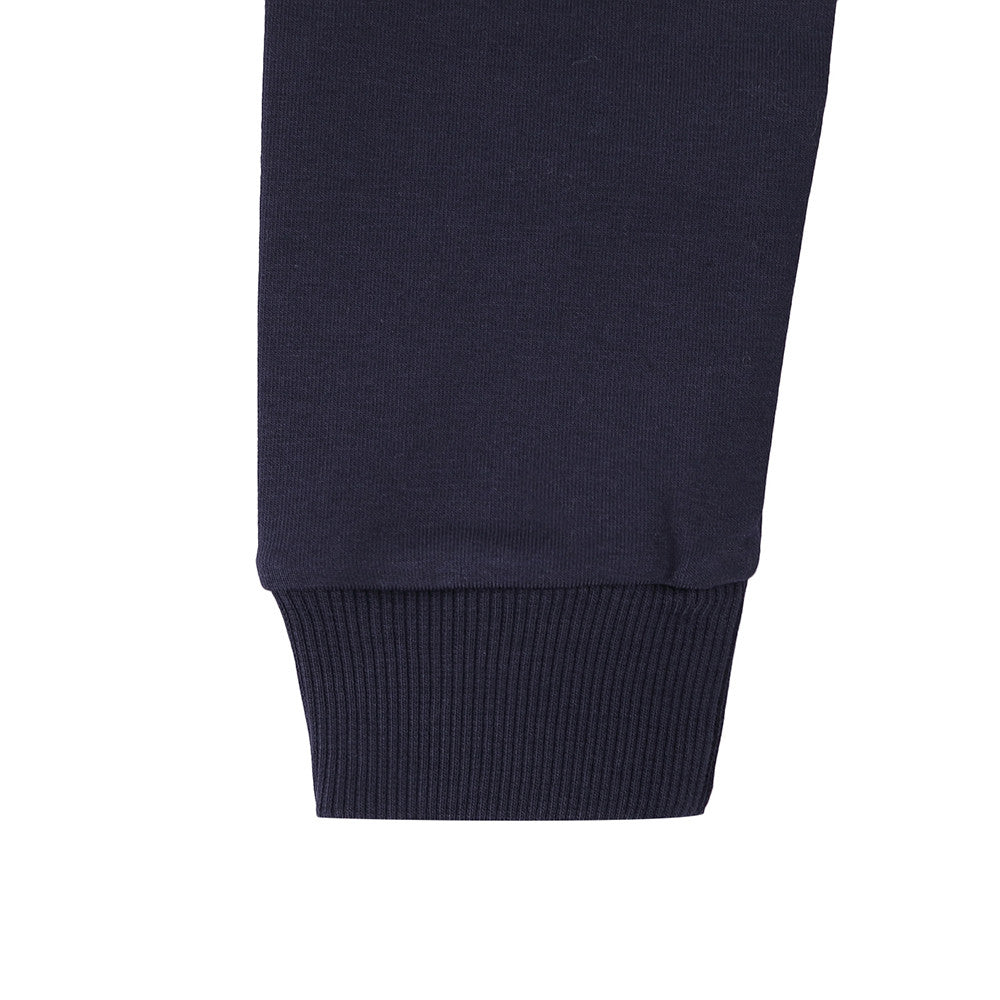 Baby Boys Navy Blue Rib Cuffs Cotton Tracksuit