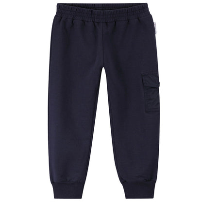 Baby Boys Navy Blue Rib Cuffs Cotton Tracksuit