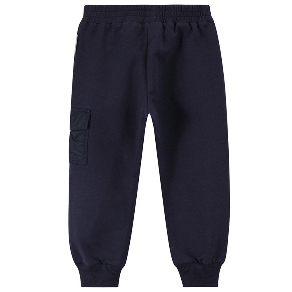 Baby Boys Navy Blue Rib Cuffs Cotton Tracksuit
