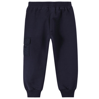 Baby Boys Navy Blue Rib Cuffs Cotton Tracksuit