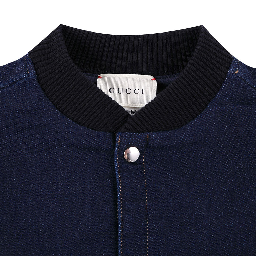 Baby Boys Navy Blue Ribbed Cotton Jacket