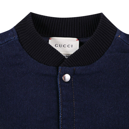 Baby Boys Navy Blue Ribbed Cotton Jacket