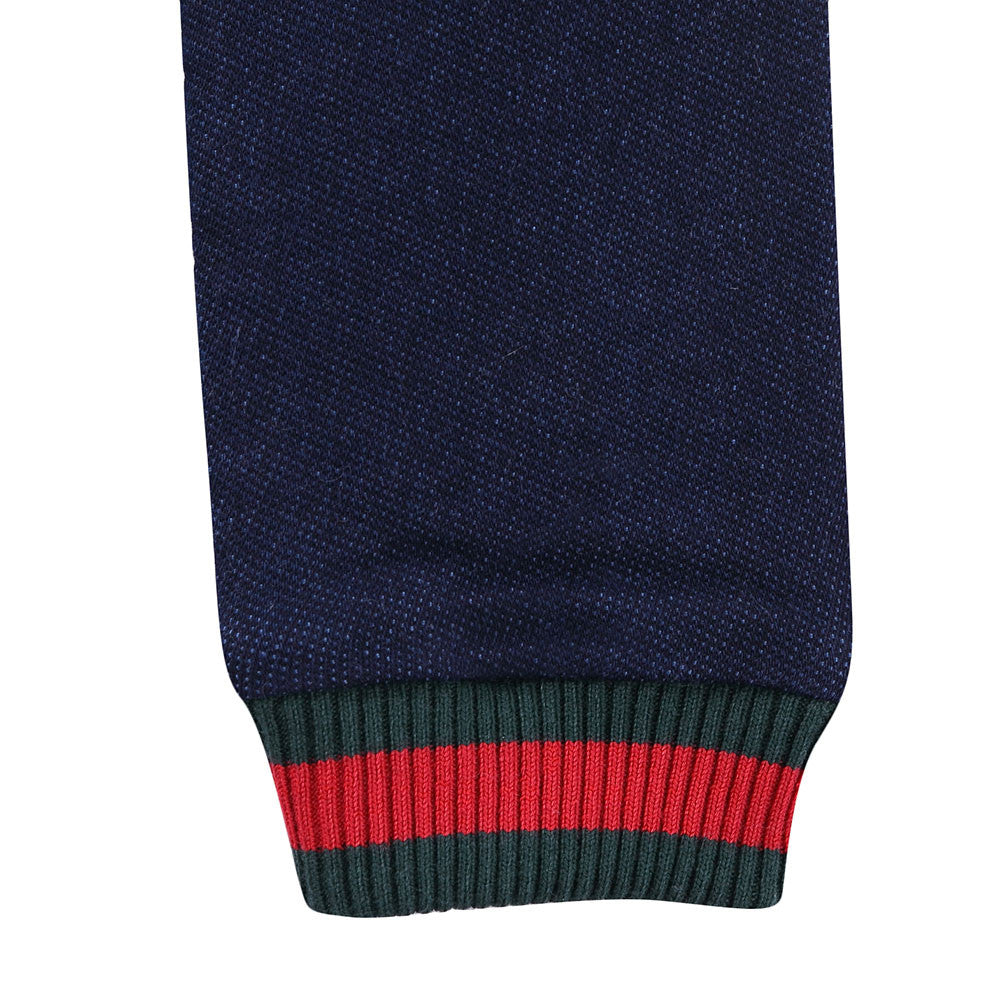 Baby Boys Navy Blue Ribbed Cotton Jacket