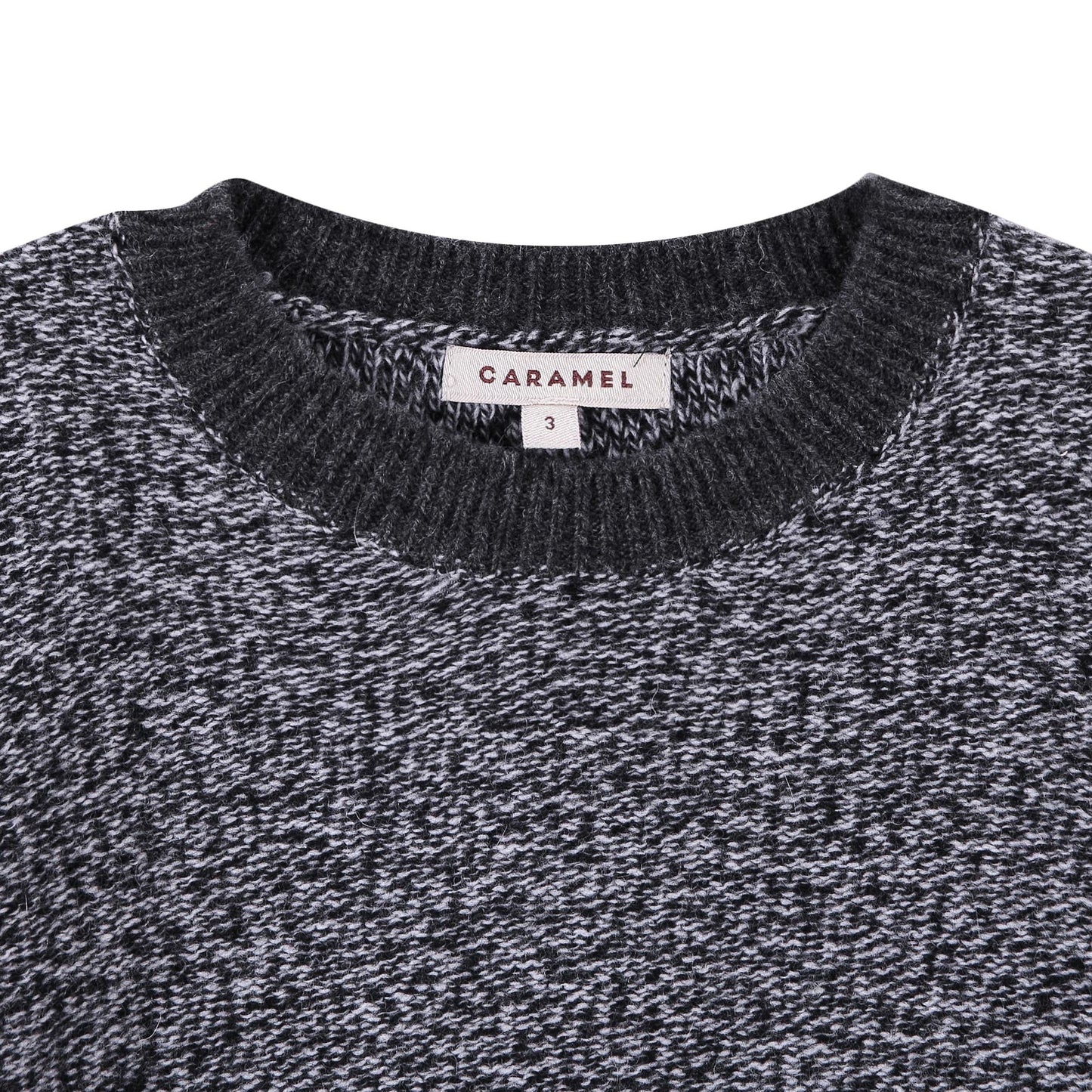 Boys & Girls Black Melange Wool Knitted Sweater