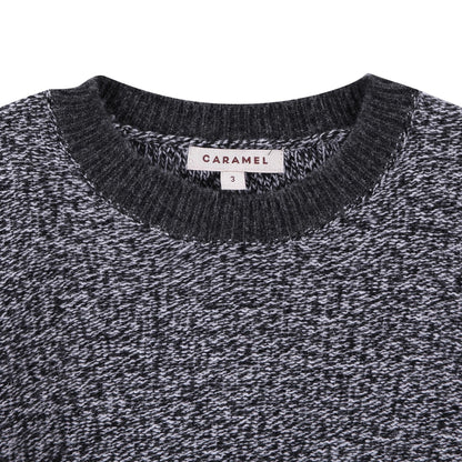 Boys & Girls Black Melange Wool Knitted Sweater
