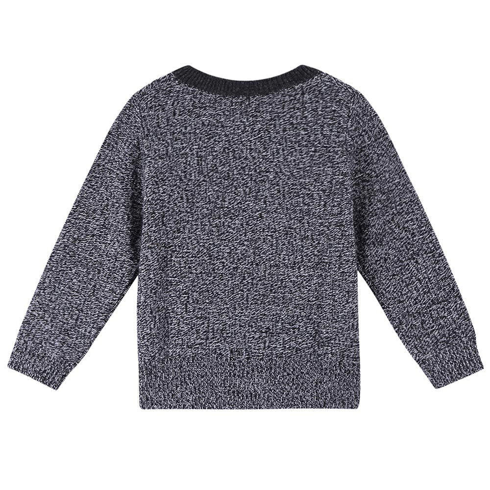 Boys & Girls Black Melange Wool Knitted Sweater