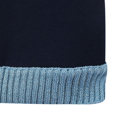 Baby Girls Navy Blue Knitted Flower Trims Sweater