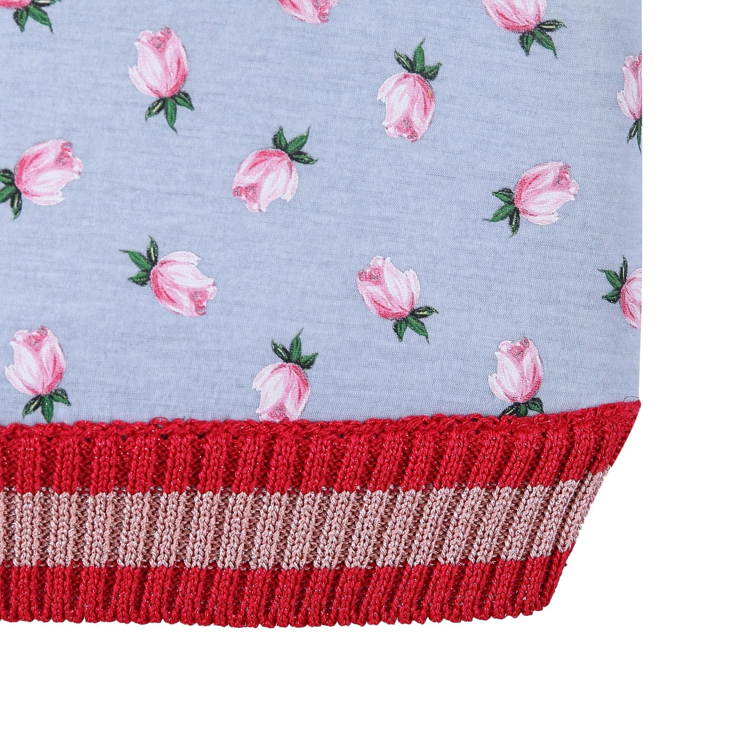 Baby Girls Pale Blue Allover Flower Printed Sweatshirt