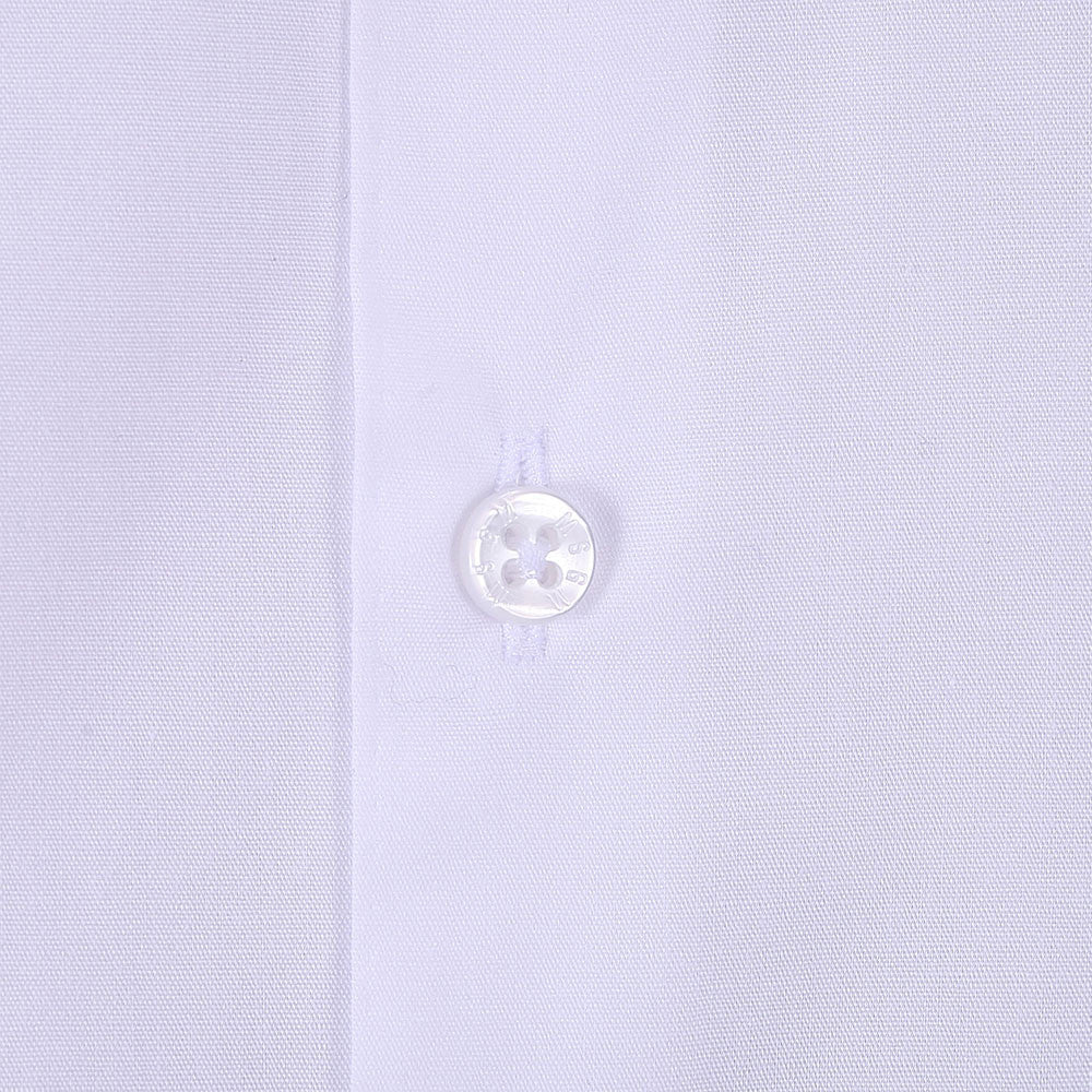 Boys White Cotton Shirt With Black Star Trims