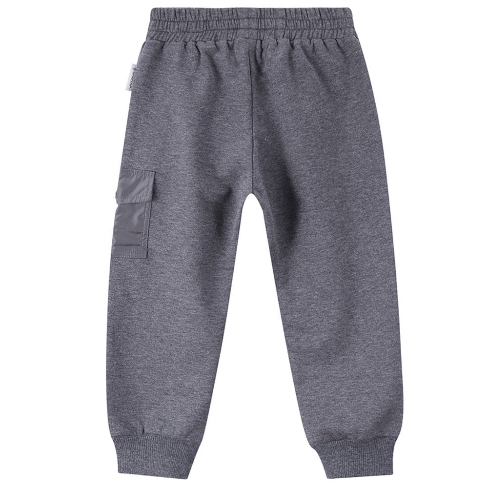 Baby Boys Grey Rib Cuffs Cotton Tracksuit
