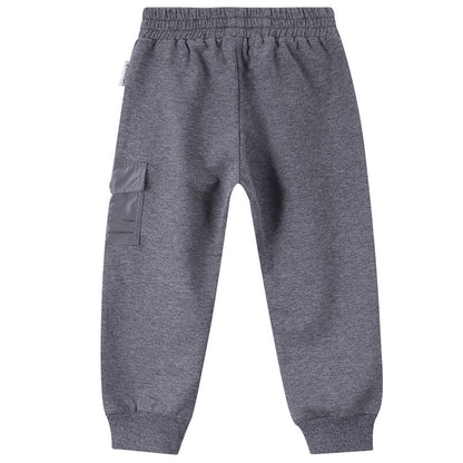 Baby Boys Grey Rib Cuffs Cotton Tracksuit