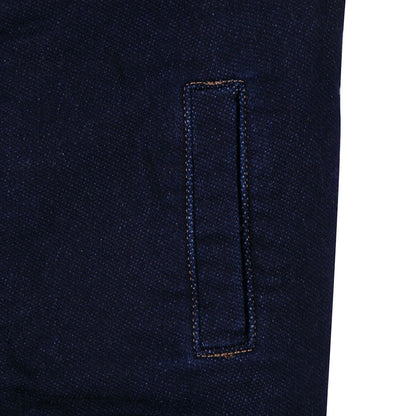 Baby Boys Navy Blue Ribbed Cotton Jacket