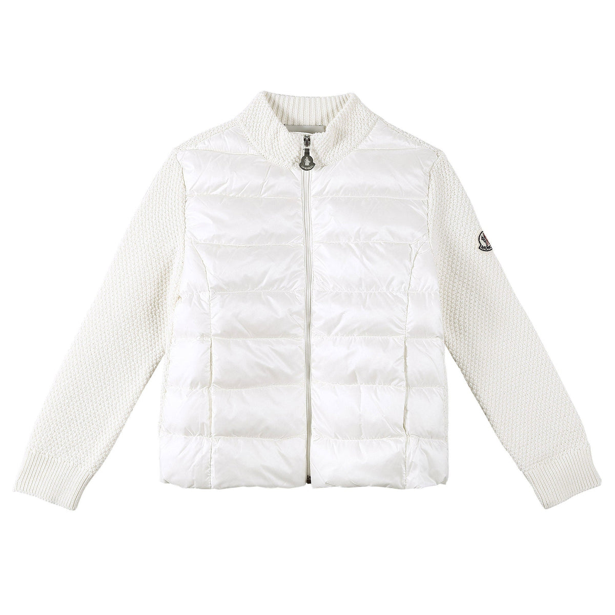 Boys White Down Padded Knitted Jackets